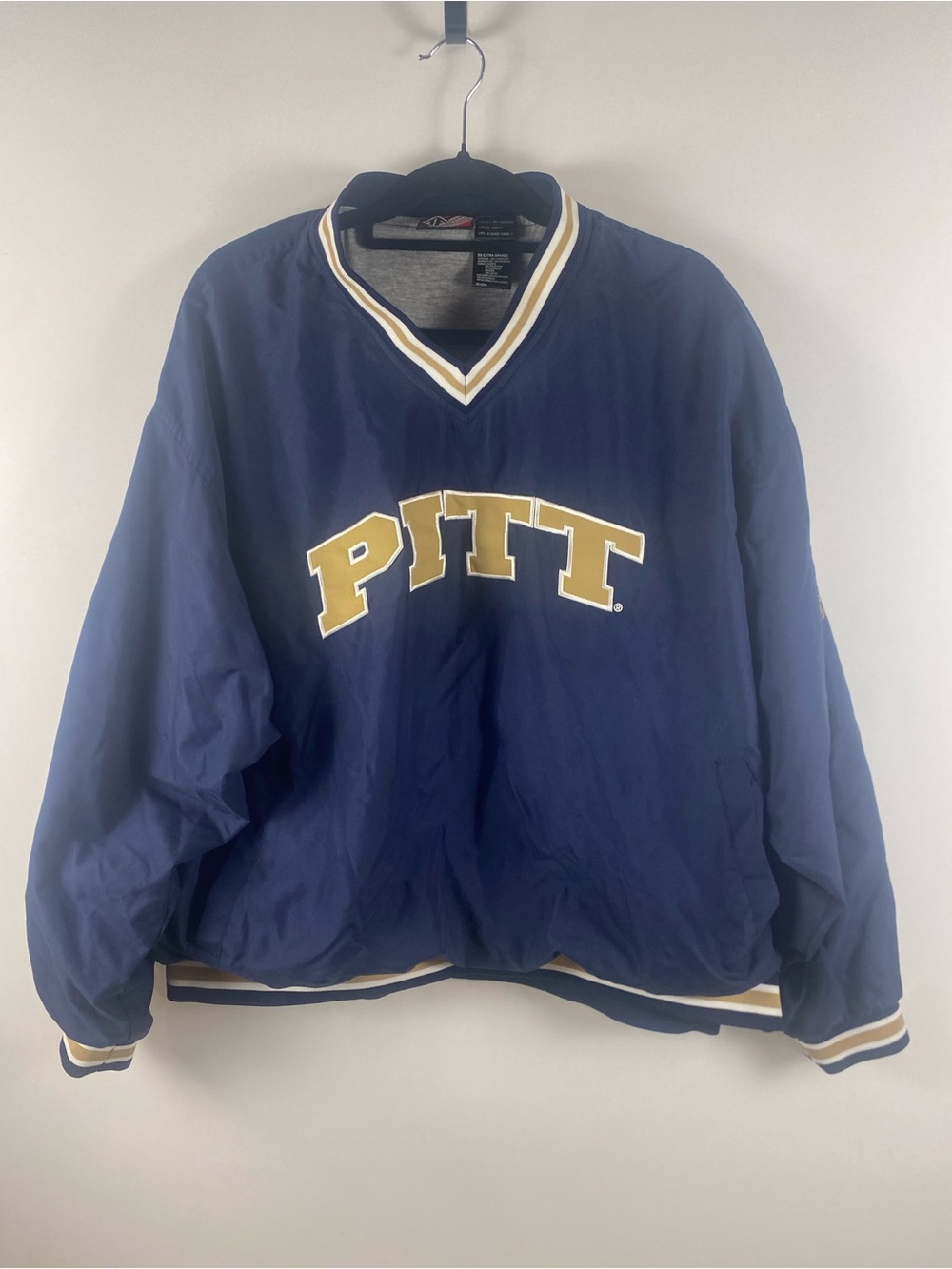 Vintage Team Athletics University Of Pittsburgh V Neck Pullover Windbreaker